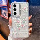 For Samsung Galaxy S24+ 5G Diamond Glitter Butterfly Pattern Shockproof Phone Case(Flower Butterfly B3) - 1
