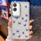 For Samsung Galaxy A07 5G Diamond Glitter Butterfly Pattern Shockproof Phone Case(Blue Butterfly B4) - 1