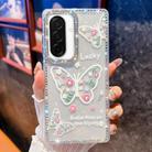 For Samsung Galaxy A26 5G Diamond Glitter Butterfly Pattern Shockproof Phone Case(Flower Butterfly B3) - 1