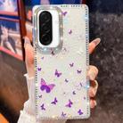 For Samsung Galaxy A26 5G Diamond Glitter Butterfly Pattern Shockproof Phone Case(Purple Butterfly B6) - 1