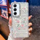 For Samsung Galaxy A15 5G Diamond Glitter Butterfly Pattern Shockproof Phone Case(Flower Butterfly B3) - 1