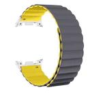 For Samsung Galaxy Watch8 / Watch8 Classic Magnetic Silicone Watch Band(Gray+Yellow) - 2