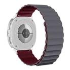 For Samsung Galaxy Watch8 / Watch8 Classic Magnetic Silicone Watch Band(Gray+Wine Red) - 1