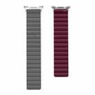 For Samsung Galaxy Watch8 / Watch8 Classic Magnetic Silicone Watch Band(Gray+Wine Red) - 3