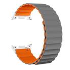 For Samsung Galaxy Watch8 / Watch8 Classic Magnetic Silicone Watch Band(Gray+Orange) - 2