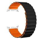 For Samsung Galaxy Watch8 / Watch8 Classic Magnetic Silicone Watch Band(Black+Orange) - 2