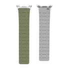 For Samsung Galaxy Watch8 / Watch8 Classic Two Color Loop Magnetic Silicone Watch Band(Green+Gray) - 3