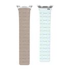 For Samsung Galaxy Watch8 / Watch8 Classic Two Color Loop Magnetic Silicone Watch Band(Khaki+Light Cyan) - 3