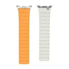 For Samsung Galaxy Watch8 / Watch8 Classic Two Color Loop Magnetic Silicone Watch Band(Orange+Starlight) - 3