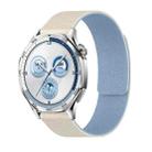 20mm Lychee Texture Soft Magnetic Silicone Watch Band(White Blue) - 1
