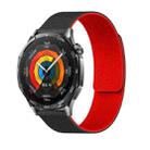 20mm Lychee Texture Soft Magnetic Silicone Watch Band(Black Red) - 1