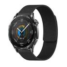22mm Lychee Texture Soft Magnetic Silicone Watch Band(Black) - 1