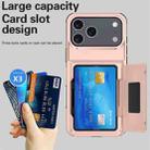 For iPhone 17 Pro Max Kalebol Flip Card Wallet Holder Shockproof Phone Case(Rose Gold) - 2