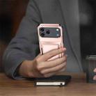 For iPhone 17 Pro Max Kalebol Flip Card Wallet Holder Shockproof Phone Case(Rose Gold) - 4