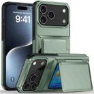 For iPhone 17 Pro Max Kalebol Flip Card Wallet Holder Shockproof Phone Case(Army Green) - 1