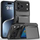 For iPhone 17 Pro Max Kalebol Flip Card Wallet Holder Shockproof Phone Case(Gray) - 1