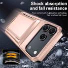 For iPhone 17 Pro Kalebol Flip Card Wallet Holder Shockproof Phone Case(Rose Gold) - 5