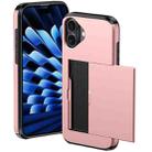 For iPhone 17 Kalebol 2 in 1 Shockproof Sliding Card Slot Phone Case(Rose Gold) - 2