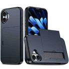 For iPhone 17 Kalebol 2 in 1 Shockproof Sliding Card Slot Phone Case(Navy Blue) - 1