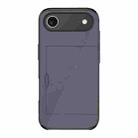For iPhone 17 Air Kalebol 2 in 1 Shockproof Sliding Card Slot Phone Case(Navy Blue) - 1