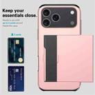 For iPhone 17 Air Kalebol 2 in 1 Shockproof Sliding Card Slot Phone Case(Navy Blue) - 3