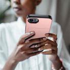 For iPhone 16e Kalebol 2 in 1 Shockproof Sliding Card Slot Phone Case(Rose Gold) - 3