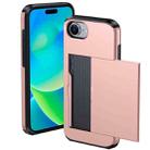 For iPhone 16e Kalebol 2 in 1 Shockproof Sliding Card Slot Phone Case(Silver) - 2