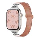 For Apple Watch 42mm / 41mm / 40mm / 38mm Bow Small Waist Magnetic Silicone Watch Band(Oxford Pink with Rose Gray) - 1