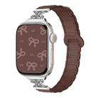 For Apple Watch 42mm / 41mm / 40mm / 38mm Bow Small Waist Magnetic Silicone Watch Band(Chocolate) - 1
