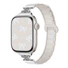 For Apple Watch 42mm / 41mm / 40mm / 38mm Bow Small Waist Magnetic Silicone Watch Band(Starlight) - 1