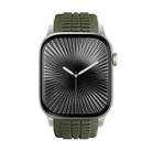 For Apple Watch 46mm / 49mm / 45mm / 44mm Knurled Texture Folding Buckle Silicone Watch Band(Titanium Green) - 2