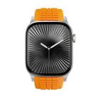 For Apple Watch 46mm / 49mm / 45mm / 44mm Knurled Texture Folding Buckle Silicone Watch Band(Titanium Orange) - 2