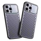 For iPhone 14 Pro Kalebol Metal Cooling Breathable Hollow Phone Case(Gray) - 1