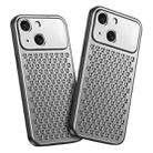 For iPhone 15 Plus Kalebol Metal Cooling Breathable Hollow Phone Case(Silver) - 1