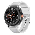 For Samsung Galaxy Watch8 / Watch8 Classic Metal Head Leather Skin Silicone Watch Band(Light Gray) - 1