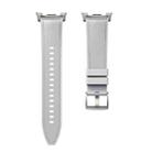 For Samsung Galaxy Watch8 / Watch8 Classic Metal Head Leather Skin Silicone Watch Band(Light Gray) - 3