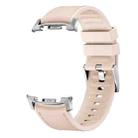 For Samsung Galaxy Watch8 / Watch8 Classic Metal Head Leather Skin Silicone Watch Band(Apricot Color) - 2