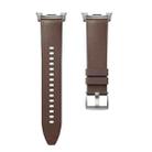 For Samsung Galaxy Watch8 / Watch8 Classic Metal Head Leather Skin Silicone Watch Band(Brown) - 3