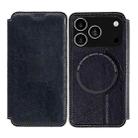 For iPhone 17 Pro Kalebol Flip Card Slot MagSafe Leather Phone Case(Black) - 1