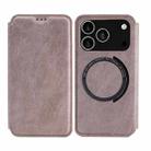 For iPhone 17 Pro Max Kalebol Flip Card Slot MagSafe Leather Phone Case(Pink) - 1