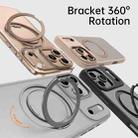 For iPhone 17 Pro Max Kalebol Rotating Magnetic Holder MagSafe Phone Case(Transparent Silver) - 2