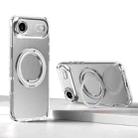 For iPhone 17 Air Kalebol Rotating Magnetic Holder MagSafe Phone Case(Transparent Silver) - 1