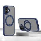 For iPhone 16 Kalebol Rotating Magnetic Holder MagSafe Phone Case(Blue) - 1