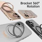 For iPhone 16 Kalebol Rotating Magnetic Holder MagSafe Phone Case(Transparent Silver) - 2