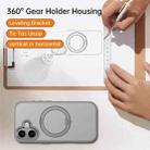 For iPhone 16 Kalebol Rotating Magnetic Holder MagSafe Phone Case(Transparent Silver) - 3
