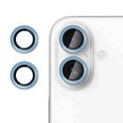 For iPhone 16 Kalebol No Flicker Ultra-Thin Individual Camera Lens Tempered Glass Film(Light Blue) - 1