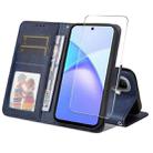 For Tecno Pop 10 ENKAY Card Wallet Calf Texture Leather Phone Case with Screen Film(Blue) - 1