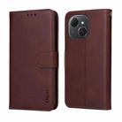 For Tecno Spark 40c ENKAY Card Wallet Calf Texture Leather Phone Case with Screen Film(Red) - 3