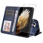 For Tecno Spark 40 Pro ENKAY Card Wallet Calf Texture Leather Phone Case with Screen Film(Blue) - 1