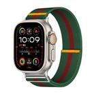 For Apple Watch 46mm / 49mm / 45mm / 44mm Adjustable Single Loop Elastic Nylon Watch Band(Green with Red) - 2